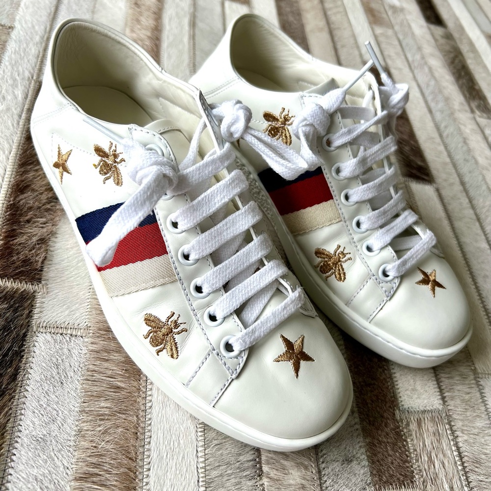 GUCCI Sylvie Web Accent Leather Sneakers
Women's Size: 4 | US4, IT34